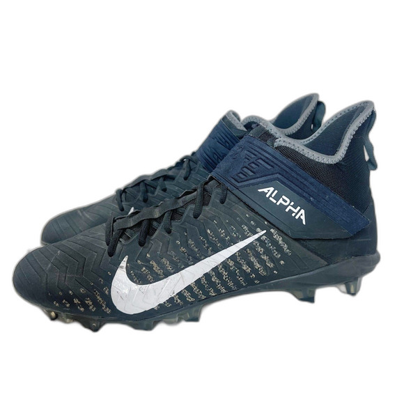 Nike Alpha Menace Pro 2 Mid Football Cleats Black and White Men's Size 13 - Picture 1 of 8